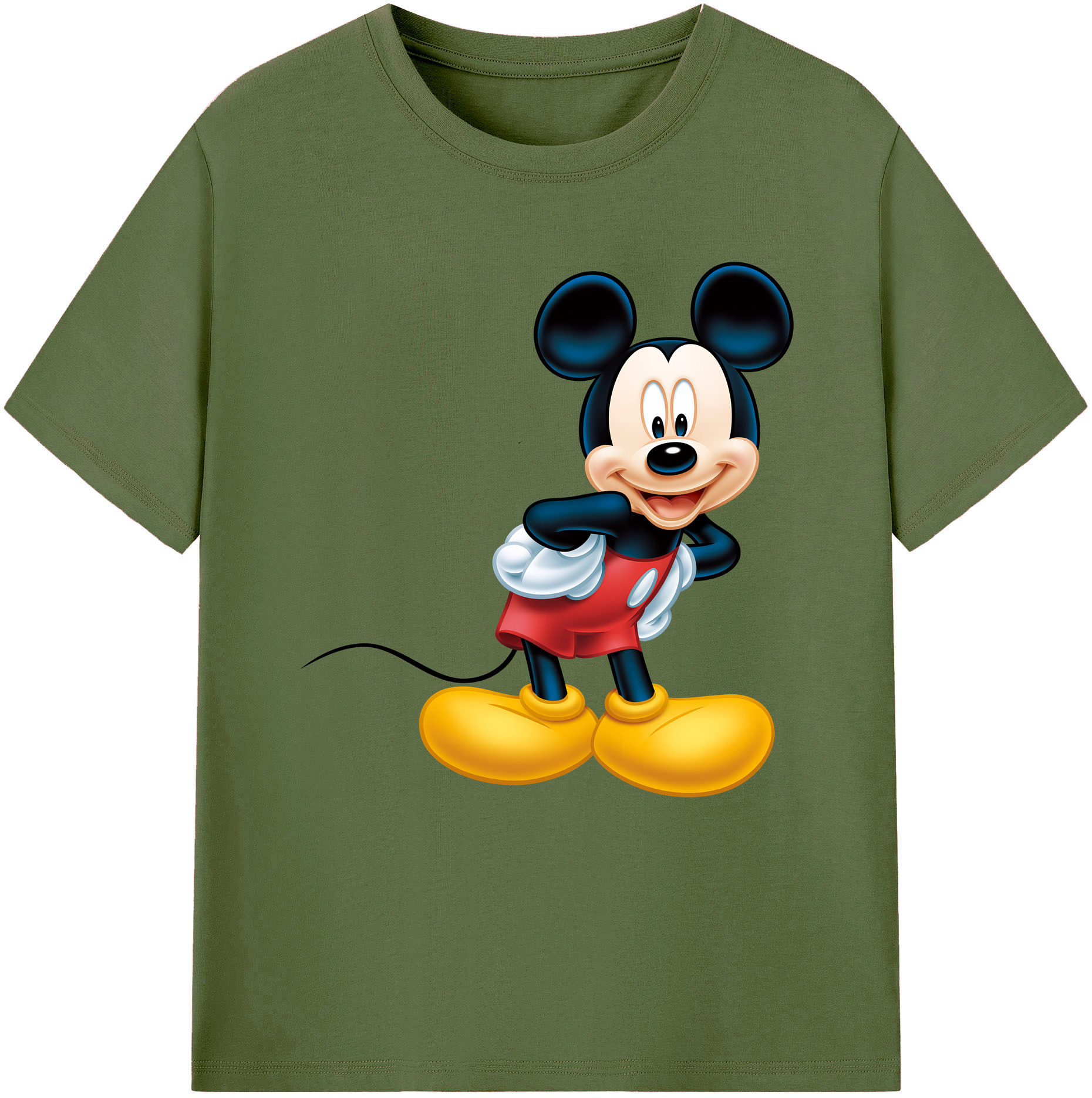 （画像用） ミッキーマウス Mickey Mouse 綿100％半袖Tシャツ（フロントプリント）